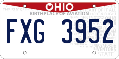 OH license plate FXG3952