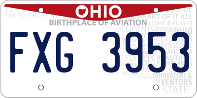 OH license plate FXG3953