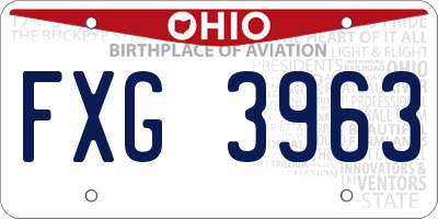 OH license plate FXG3963