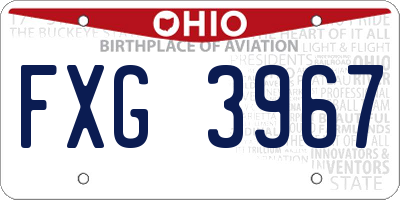 OH license plate FXG3967