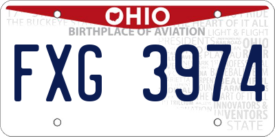 OH license plate FXG3974