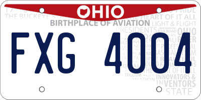OH license plate FXG4004