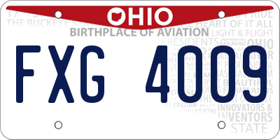 OH license plate FXG4009