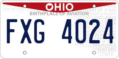OH license plate FXG4024