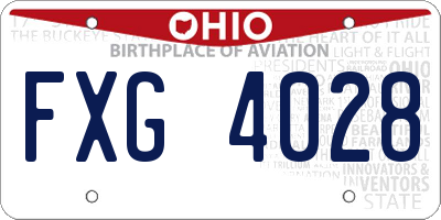OH license plate FXG4028