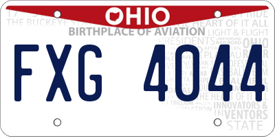 OH license plate FXG4044