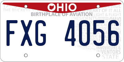 OH license plate FXG4056