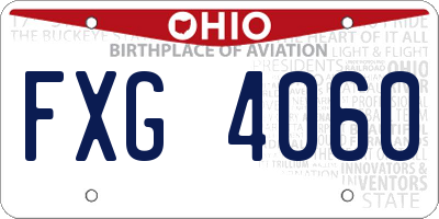 OH license plate FXG4060