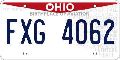 OH license plate FXG4062