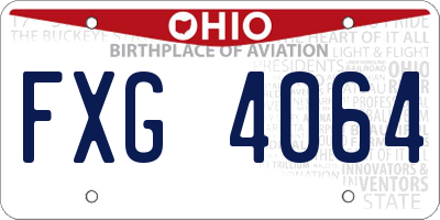 OH license plate FXG4064