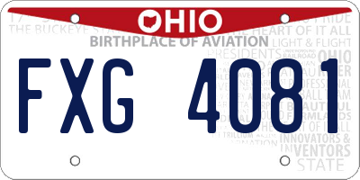 OH license plate FXG4081