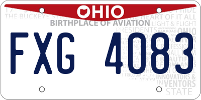 OH license plate FXG4083