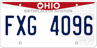 OH license plate FXG4096