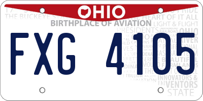 OH license plate FXG4105