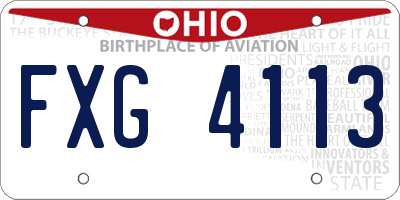 OH license plate FXG4113
