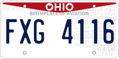 OH license plate FXG4116