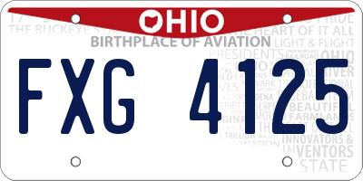 OH license plate FXG4125