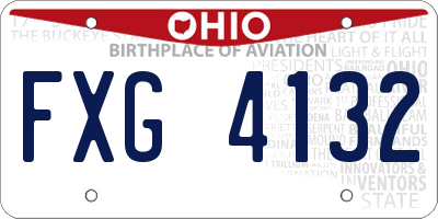 OH license plate FXG4132