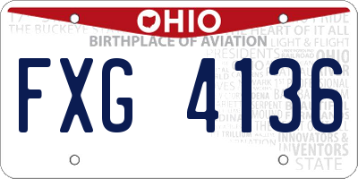 OH license plate FXG4136