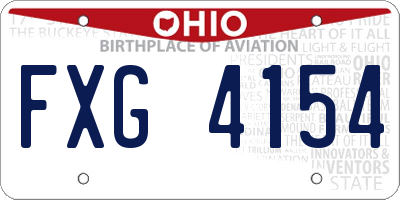 OH license plate FXG4154