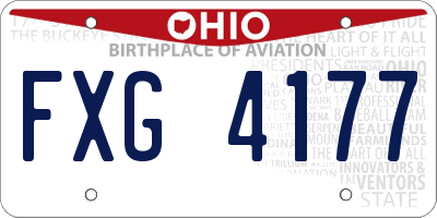 OH license plate FXG4177