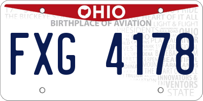 OH license plate FXG4178