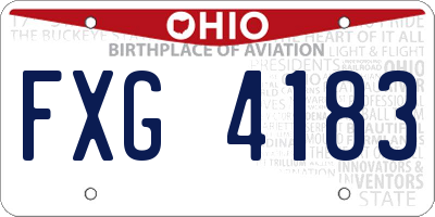 OH license plate FXG4183