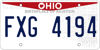 OH license plate FXG4194