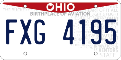 OH license plate FXG4195