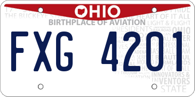 OH license plate FXG4201