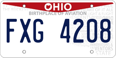 OH license plate FXG4208