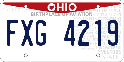OH license plate FXG4219