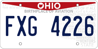 OH license plate FXG4226