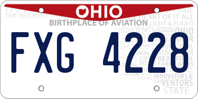 OH license plate FXG4228