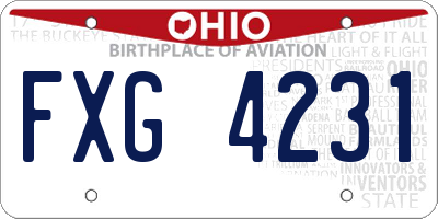 OH license plate FXG4231