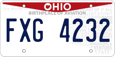 OH license plate FXG4232