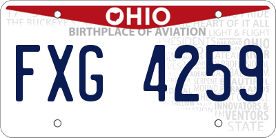 OH license plate FXG4259