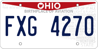 OH license plate FXG4270