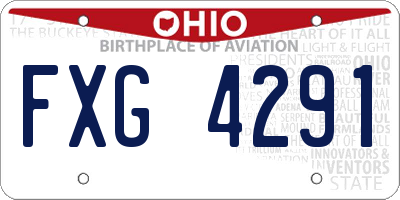 OH license plate FXG4291
