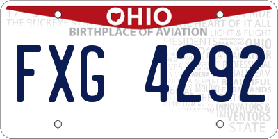 OH license plate FXG4292