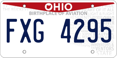 OH license plate FXG4295