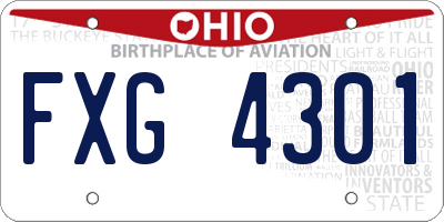 OH license plate FXG4301