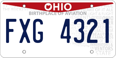 OH license plate FXG4321