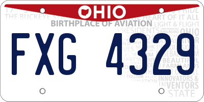 OH license plate FXG4329