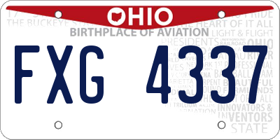 OH license plate FXG4337