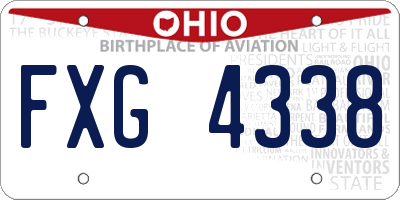OH license plate FXG4338