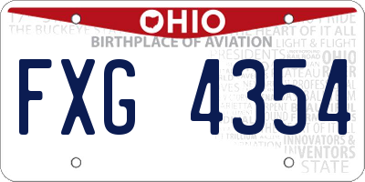 OH license plate FXG4354