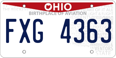 OH license plate FXG4363