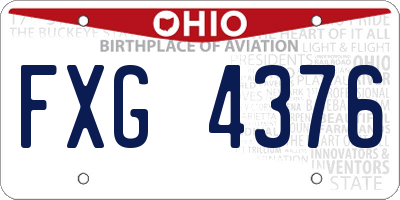 OH license plate FXG4376