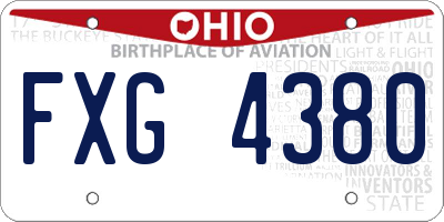 OH license plate FXG4380